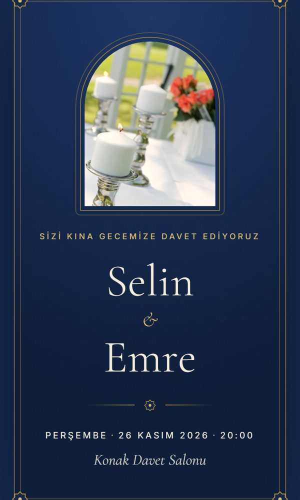 Tezhip teması, gerçek davetiye görünümü