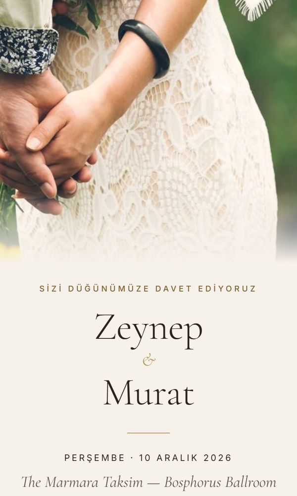 Portre teması, gerçek davetiye görünümü